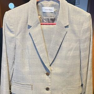 Calvin Klein Gray Blazer and Pants Suit Set